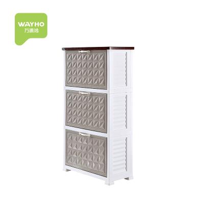 China (Other)Modern Shoe Rack Adjustable High Quality Luxury Plastic Wood Top Cabinet for sale