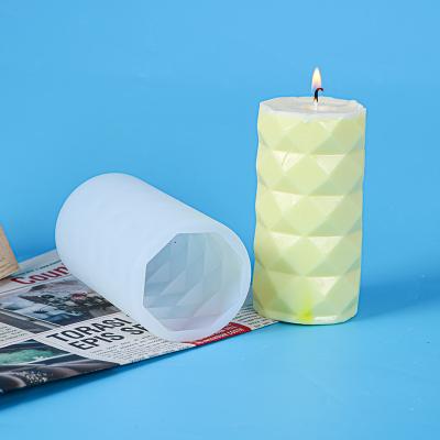 China Europe Diy Custom Candlesticks For Decoration Candle Molds Cylindrical Rhombus Candle Mold Mirror Amazon Resin Mold Home For Epoxy for sale