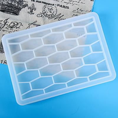 China Europe Resin Molds Small Tray Wine Molds Honeycomb Large Square Tray Silicone Wholesale Transparent Mold for sale