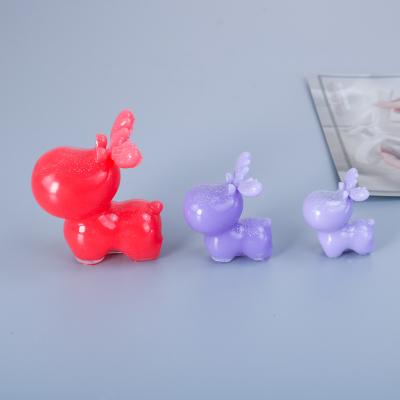 China Europe DIY Hand Made Crystal Dripping Transparent Home Decoration Three Grades Cute Christmas Deer Elk Silicone Mold for sale