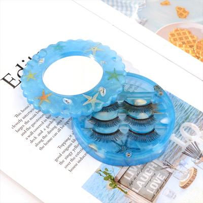 China Europe Crystal Dripping Beautiful Girl Hand decorative home made eyelash storage box holder stick resin silicone resin mold with mirror for sale