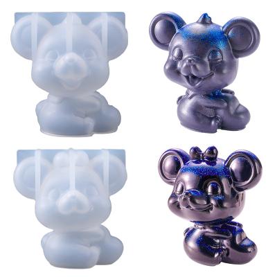 China Europe Cute Animal Silicone DIY Mold Cute Transparent Home Decoration Mouse Crystal Epoxy Resin Silicone Animal Small Mold for sale