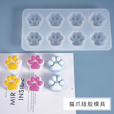 China Cute decoration Crystal Epoxy Mold transparent Cat Claw Doll Cute Mirror Semi-dimensional silicone mold from Europe frosted silicone mold for sale