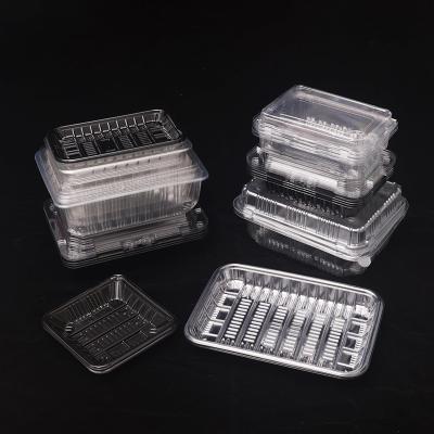 China New Recycled Materials Brand In Convenient Rectangular Transparent Collapsible Food Container Food Container Durable Clamshell High Quality for sale