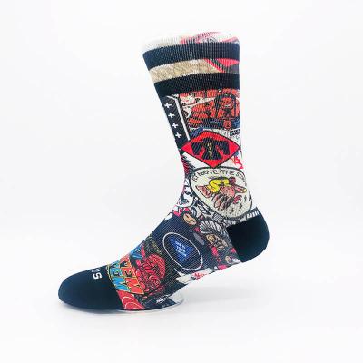 China High Quality Custom Made QUICK DRY Sublimation Print Athletic Sports Design Novelty Socks for sale