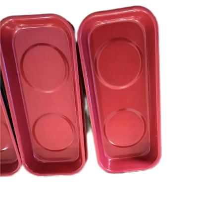 China Industrial Magnet Red color spraying rectangular round magnetic tool tray storage bowl shape magnetic magnet parts tray for sale