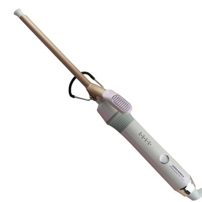 China Private Label LCD Display Negative Ionic Hair Curler Around Rose Gold Titanium Barrel Curling Magic Wand Iron for sale