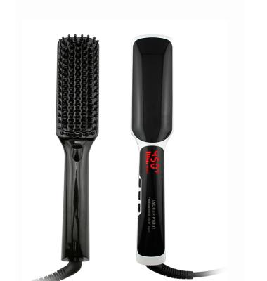 China Amazon Hot Selling Ceramic/Aluminum/Ceramic Coating/Titanium Hair Styling Tools Hair Straightener Brush LCD Display Electric Hair Brush Ionic Passionate Comb for sale