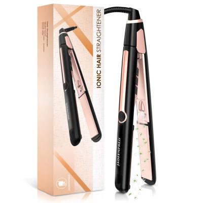 China Negative Ionic 2 In 1 Professional Titanium Flat Iron Hair Straightener Hair Straightener Private Label for sale