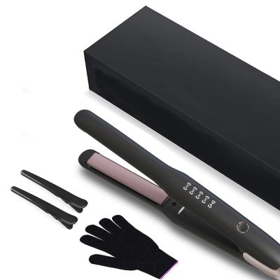 China Professional LCD Temperature Display Hair Straightener Titanium Flat Iron Wholesale Logo Hair Straightener Custom 500 Degree for sale