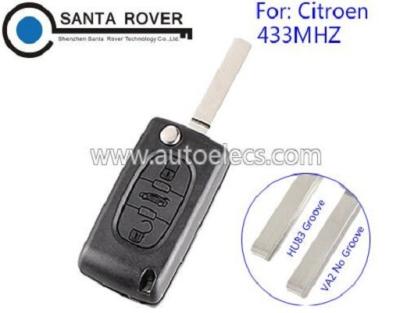 China Flip Key For Citroen Key Fob For Citroen C5 Flip Remote Key 0536 New Model With Trunk 3 Button 433Mhz for sale