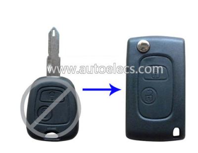 China Peugeot Key Case For Peugeot 206 207 Citroen C2 C3 Modified Folding Flip Remote Key Case 2 Button NE72 Blade for sale