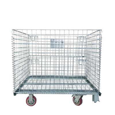 China Collapsible Warehouse Storage Stackable Auto Parts Wire Mesh Stillage Cage for sale