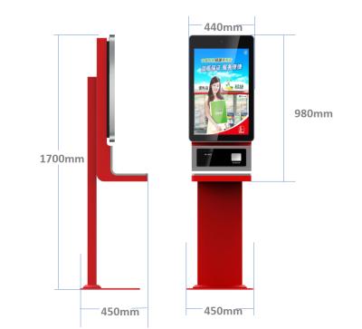 China High Quality Mall / Restaurant / Hotel / Shopping Mall 27 Inch Link Supermarket Self Checkout Kiosk Android With Camera for sale