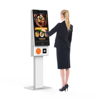 China Shopping Mall Self Order Kiosk Terminal Phone Charge 4G Cache Akceptor Service Machine Kiosk Ordering Cash for sale