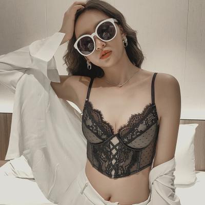 China QUICK DRY New Sexy French Lace Underwear Gather Breasts Gather Top Bra Set Summer Wear All-match Bras for sale