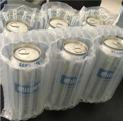 China Clear Plastic Shock Resistance Air Bubble Packing Bag For Dozen Beers Tin Air Column Bag For Wine for sale