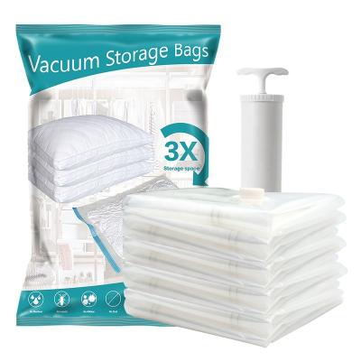 China Sustainable High Quality Reusable Space Saver Vacuum Clothes Bags Compression Vacuum Storage Bag For Clothing for sale