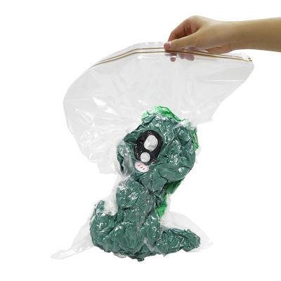 China Sustainable Transparent Zipper Compression Lock Vacuum Storage Bag For Toys for sale