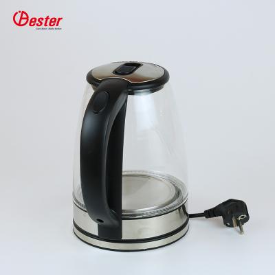 China 360 Degree Base 1.8L Digital Glass Kettle High Temperature Rotation Glass Teapot Cordless Glass Kettle for sale