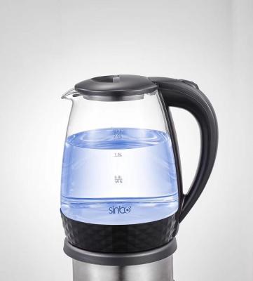 China 360 Degree Rotation Base Boil Dry Protection Water Heater Plastic Glass Electric Kettle for sale