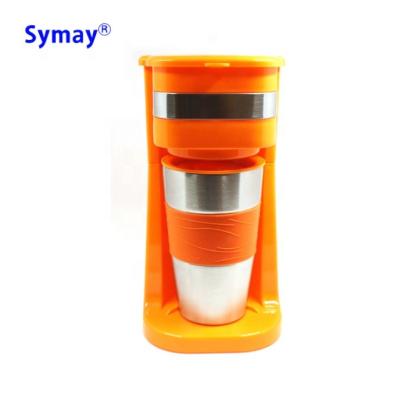 China Mini Portable Colorful Electric Personal Drip Coffee Maker With Trabel Coffee Cup With SS for sale