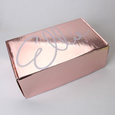 China Recyclable Shiny Pink Nature Custom Logo Corrugated Pink Sun Shipping Boxes for sale