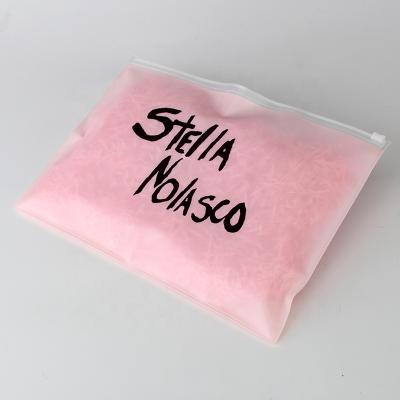 China Fashion Frosted Pink Plastic Ziplock Bag Custom Print For Cosmetics Frost Reusable Plastic Bag Zipper for sale