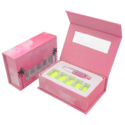 China Recyclable Nail Press On Box Packaging Sun Nature 2021 Custom Logo Eyelashes Make Up Packaging Box Online for sale