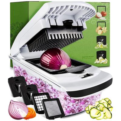 China Small Home Sustainable Use 4-in-1 Vegetable Cleaver for Onion, Potato, Veggie, Fruit, Food Cutter, Dicer, Spiralizer for sale