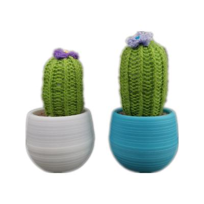 China 2021 Hot Selling Custom Simulation Plush Handmade Artificial Plants Crochet Cactus Toy Decoration for sale