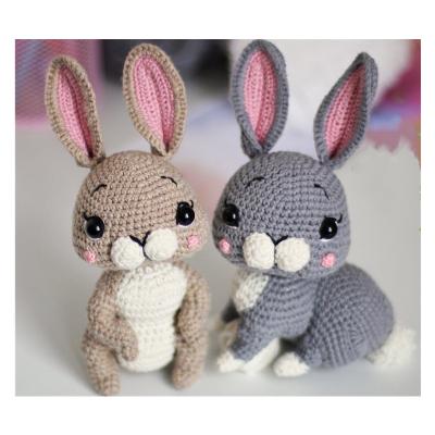 China Custom cute soft plush stuffed handmade knitted bunny doll amigurumi toys for kids gifts for sale