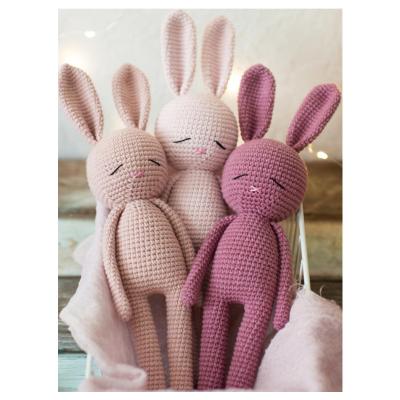 China Custom plush handmade crochet knit amigurumi bunny rabbit stuffed doll for sale