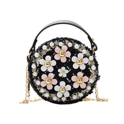 China 2021 Autumn Popular Fashionable Hot Selling Cute Bag Eco-friendly New Design Round Embroidery Lace Small Lovely Kids Purses For Kids Boy Girls for sale