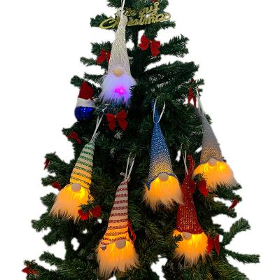 China New Trendy Gnome Christmas Decorations With Lights Pendants Christmas Ornaments Nordic Elder Christmas Tree Decoration for sale