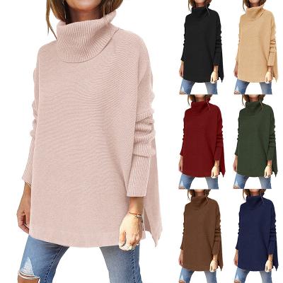 China wholesale Anti-wrinkle autumn fashion ladies knitted custom turtle neck sweater oversized sweater for women for sale