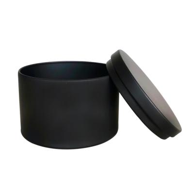 China Hot Selling Decorative Matte Black Candle Tin 4oz/6oz/8oz Home Decoration Candle Tins With Metal Lid for sale