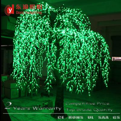 China Metal frame.led lights and resin solar garden lit LED Weeping Willow Artificial Christmas Tree Indoor Outdoor Light for sale