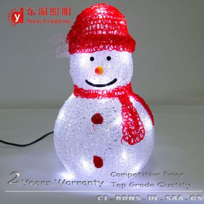 China Outdoor Large Acrylic Garden Christmas Decoration Lighting Snowman Ornaments for sale