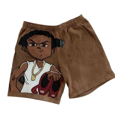 China Hot-selling Summer Mens Cotton Shorts Breathable Printed Plus Size Cartoon Sweated Boys Shorts for sale