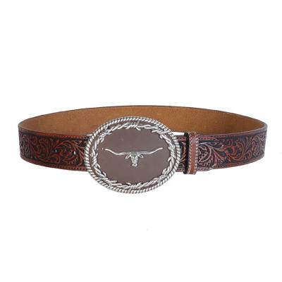 China Amazon Hot Sale High Quality Cowboy Belts Handmade Engraved Leather Belt Plus Size Western Belts For Men Factory Wholesale for sale