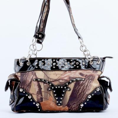 China Country Style Handbags Cowgirl Women Studs Bull Head Star Guns Camouflage Forest Purse Western Handbag in Multicolor for sale