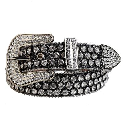 China Wholesale Custom Rhinestone Belt Manufacturer Removable Crystal Studded Buckle Cowboy Crystal Studded Belts Mens Womens Buckle For Jeans Famous Brand for sale