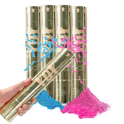 China Paper Tube New Arrivals Birthday Wedding Air Compressed Party Poppers Hand Held Biodegradable Kind Reveal Confetti Cannon For Sale for sale