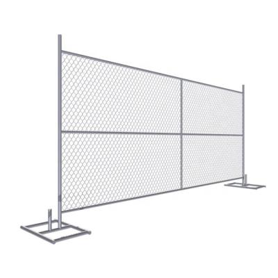 China Easily Assembled 7ft 8ft Hot Dip Galvanized Portable Temporary Chain Link Fence Panels for sale