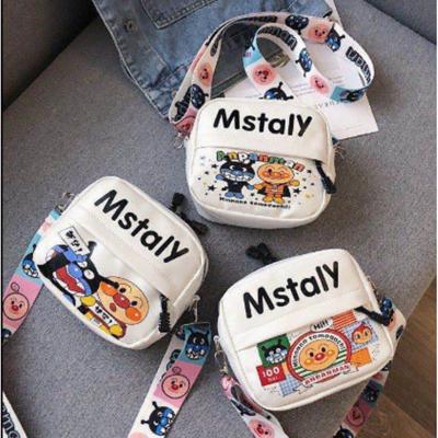 China Other Cheap Direct Factory Price Street Fashion Cartoon Printed Handbag PU Messenger Bag Leather Kids for sale