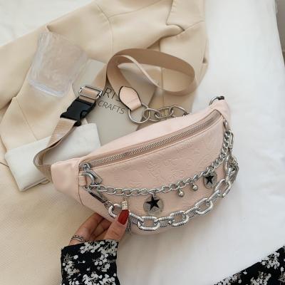 China 2021 New Hot Selling Anti-theft Ladies Fashion PU Fanny Packs Girls Leather Cool Waist Belt Bags Wholesale For Spring Summer for sale