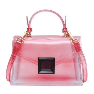 China Newspaper used new hot-selling bag fashion 2021 portable small square waterproof transparent bag messenger popular female for sale