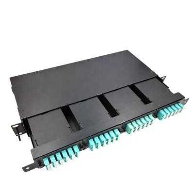 China Hot Selling High Density Black 96 Port Data Center MPO/MTP Fiber Optic Patch Panel for sale