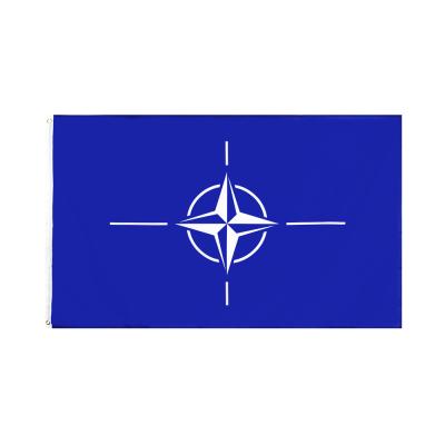 China OEM Wholesale 100% Polyester 3x5ft Stock North Atlantic Treaty Organization Alliance NATO Blue Flag for sale